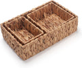 Water Hyacinth Rectangular Storage Basket for Organizing Natural Wicker Baskets for Shelves Pantry