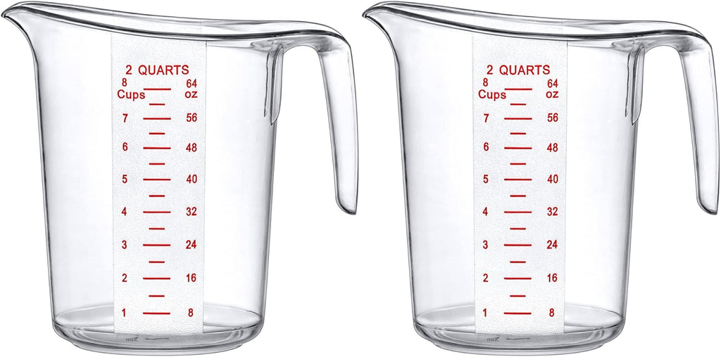 Amazing Abby - Melissa - 64-Ounce Plastic Measuring Pitcher (2-Pack), 8-Cup (2-Quart) Food-Grade