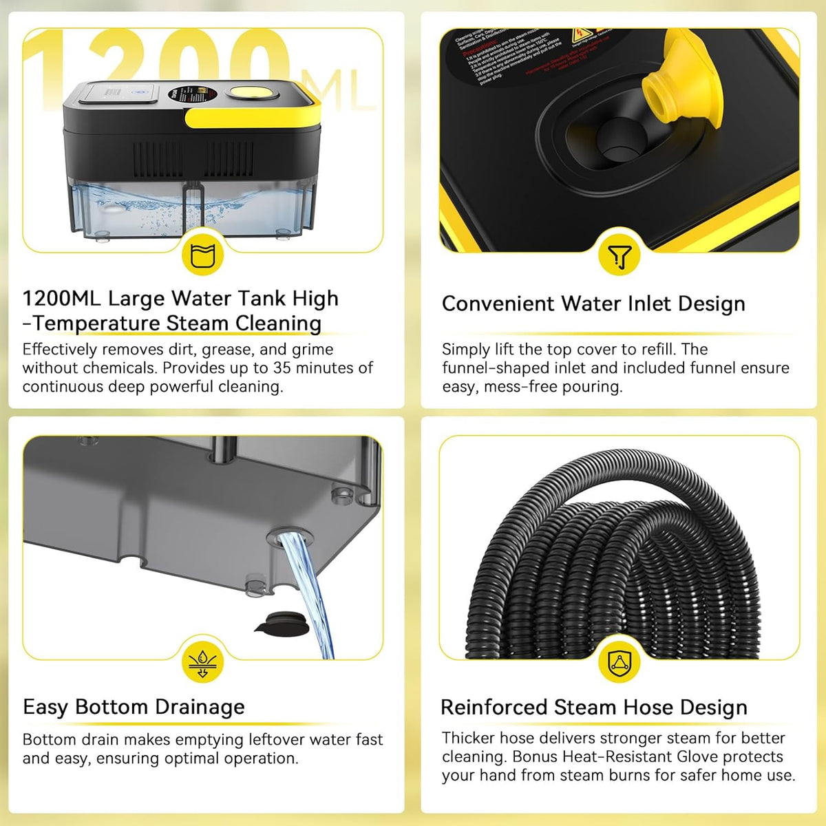 Steam Cleaner, 2500W High Pressure Steam Cleaner for Home, 10s Fast Heat-Up, Chemical-Free Steamer