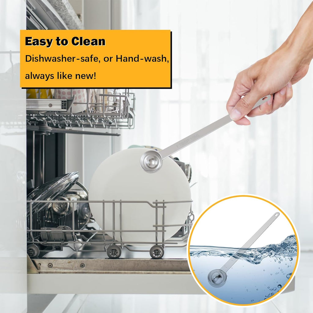 2PCS 1Tbsp(3tsp, 15ml) Extra Long Handle Measuring Spoon, Single Stainless Steel Individual Measure