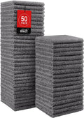 HOMEXCEL Microfiber Washcloths 50 Pack, Highly Absorbent and Soft Face Towel, Multi-Purpose Wash