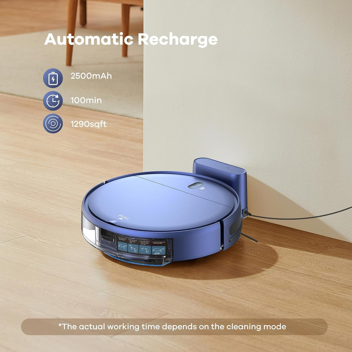 ZCWA Robot Vacuum and Mop Combo,2.4GHz WiFi Link Vacuum Robot,4 Cleaning Mode Robotic Vacuums
