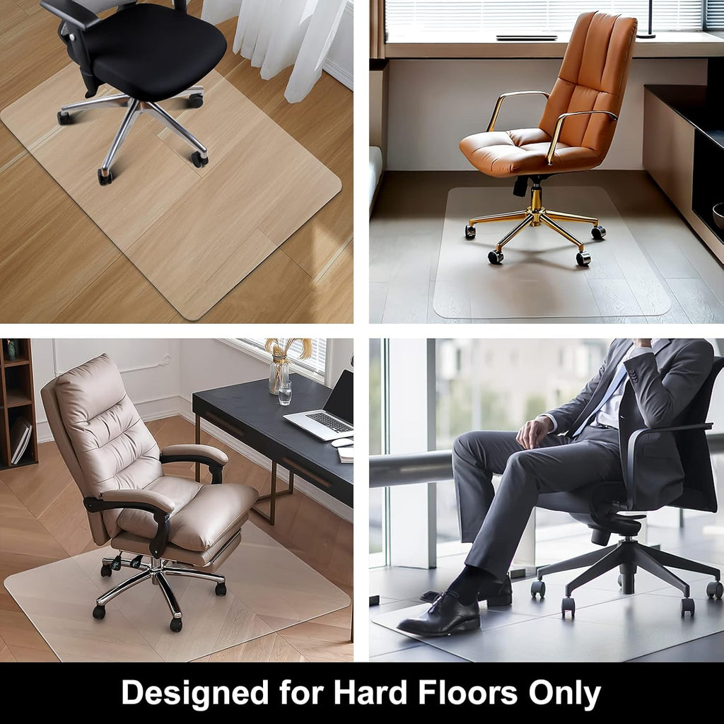 Kuyal Office Chair Mat for Hardwood Floor, 36'' x 48'' Rectangle Transparent Desk Thick Durable