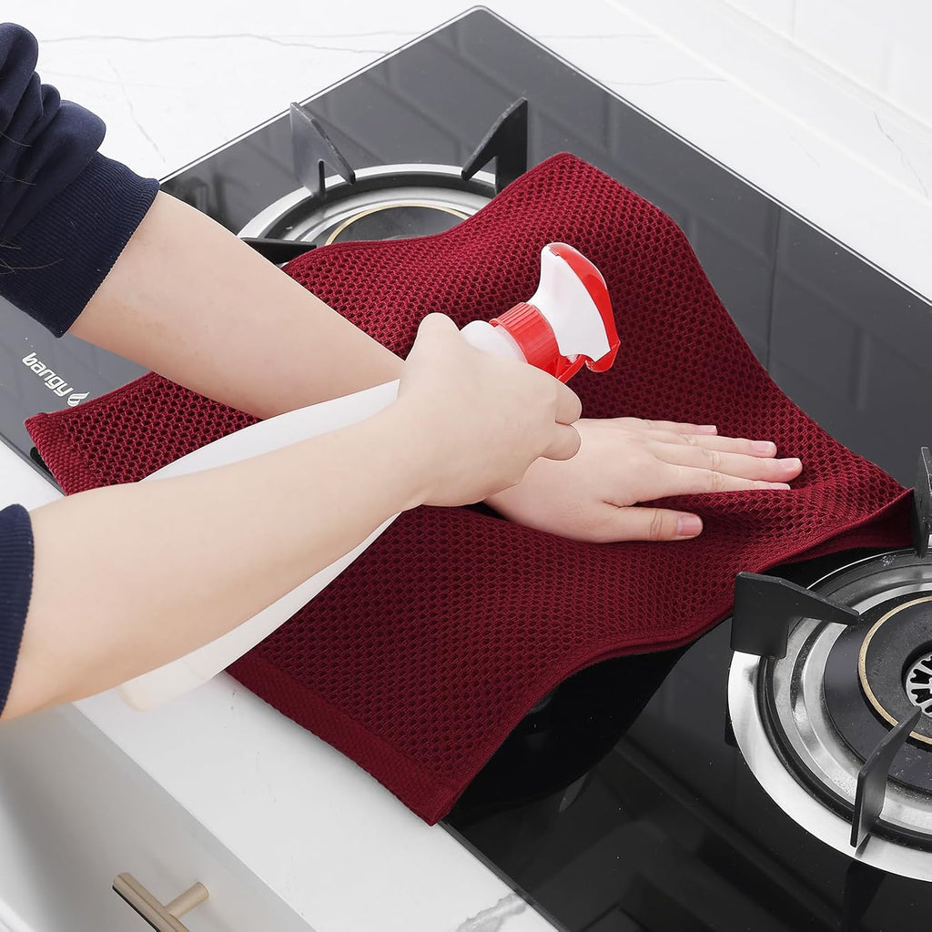 Homaxy 100% Cotton Waffle Weave Kitchen Dish Towels, Ultra Soft Absorbent Quick Drying Cleaning
