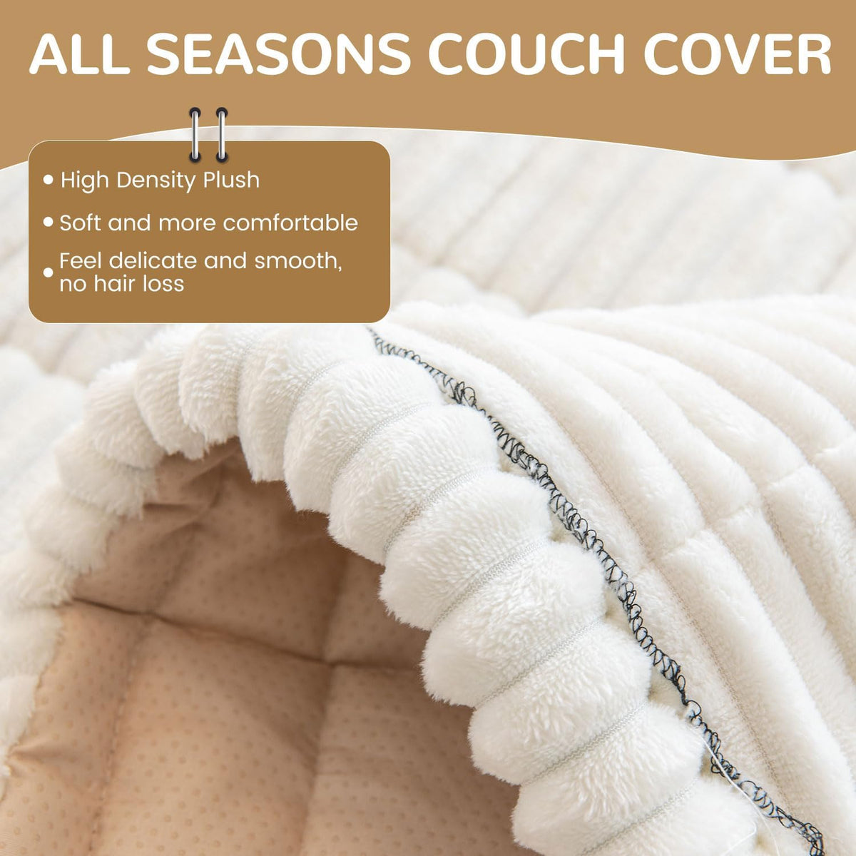 OTOB Dog Couch Covers for 3 Cushion Washable Non Slip Plush Pet Friendly Bed Mat Sofa Cover for