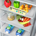 Refrigerator Liners for Shelves (12 Pack) by Linda’s Essentials - Non-Adhesive Shelf or Drawer