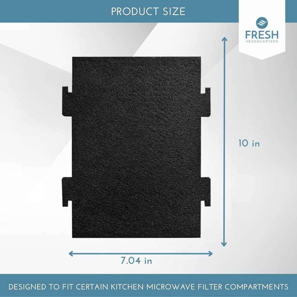 2-Pack Notched Activated Carbon Charcoal Microwave Hood Filters - 9.75" x 7.25" Microwave Hood