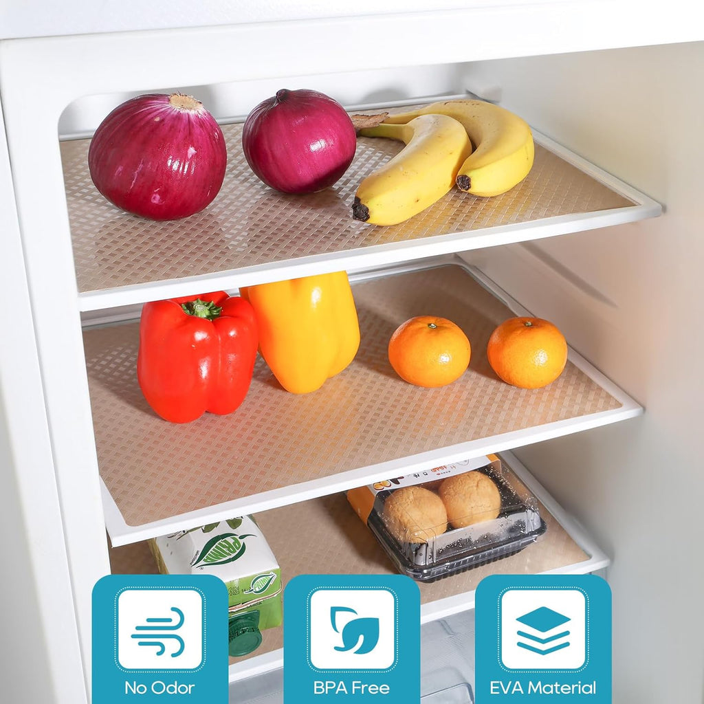 Shelf Liners for Kitchen Cabinets, Waterproof and Oil-Proof Kitchen Cupboard Liner, Refrigerator