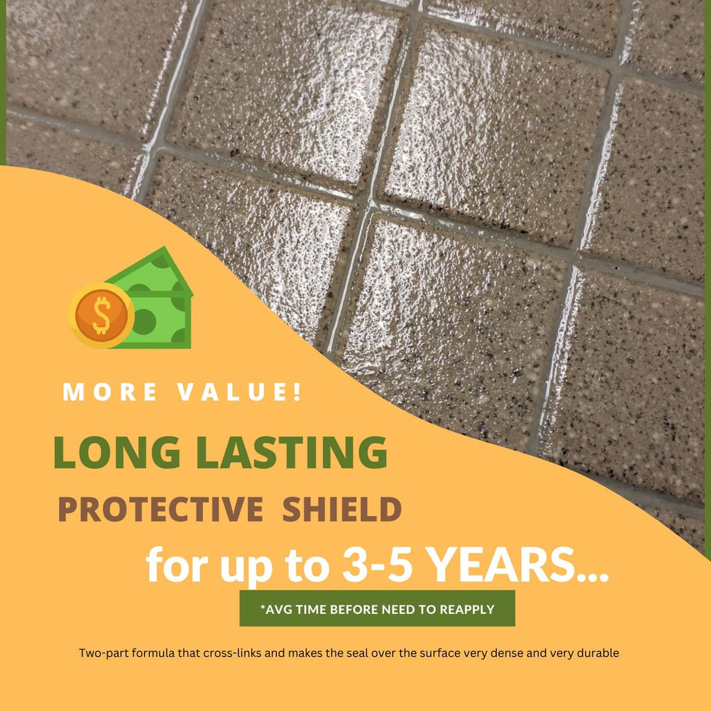 CoverTec GlazeGuard Matte Natural Look Ceramic, Porcelain Tile Grout Sealer, Flat Finish, 2 Part
