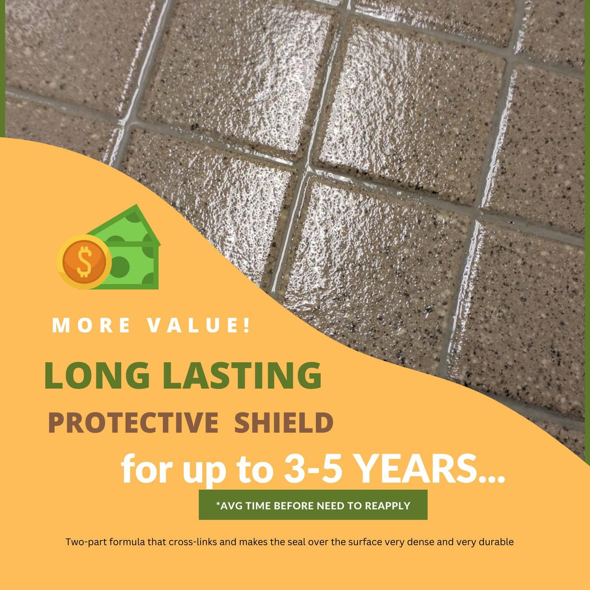 CoverTec GlazeGuard Matte Natural Look Ceramic, Porcelain Tile Grout Sealer, Flat Finish, 2 Part