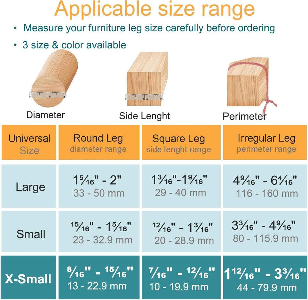 32 Pcs Chair Leg Protectors for Hardwood Floors, Silicone Felt Furniture Leg Cover Pad for