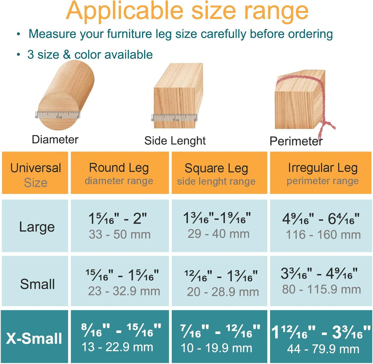32 Pcs Chair Leg Protectors for Hardwood Floors, Silicone Felt Furniture Leg Cover Pad for