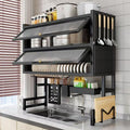 Dish Drying Rack 4 Tiers with Cover, Keep Kitchen Sink Shlef Organized Space-Saving, Large Drying