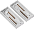 Kitchen Drawer Organizer - 2 Pack, Stackable Bamboo Drawer Organizers, Wooden Storage Box Tray for