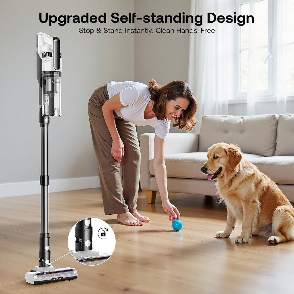 Trucozie Cordless Vacuum Cleaner with Self-Standing, 50 mins Runtime Lightweight Stick Vacuum with
