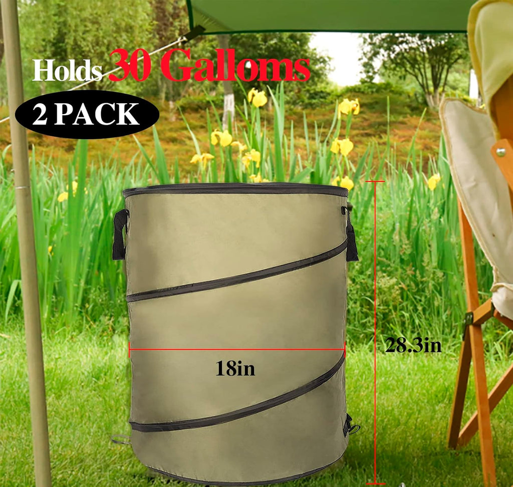 Collapsible Lawn and Leaf Bag Pop-Up Trash Can/Recycle Bin Leaf Waste Bag Outdoor Leaf Bin, 30