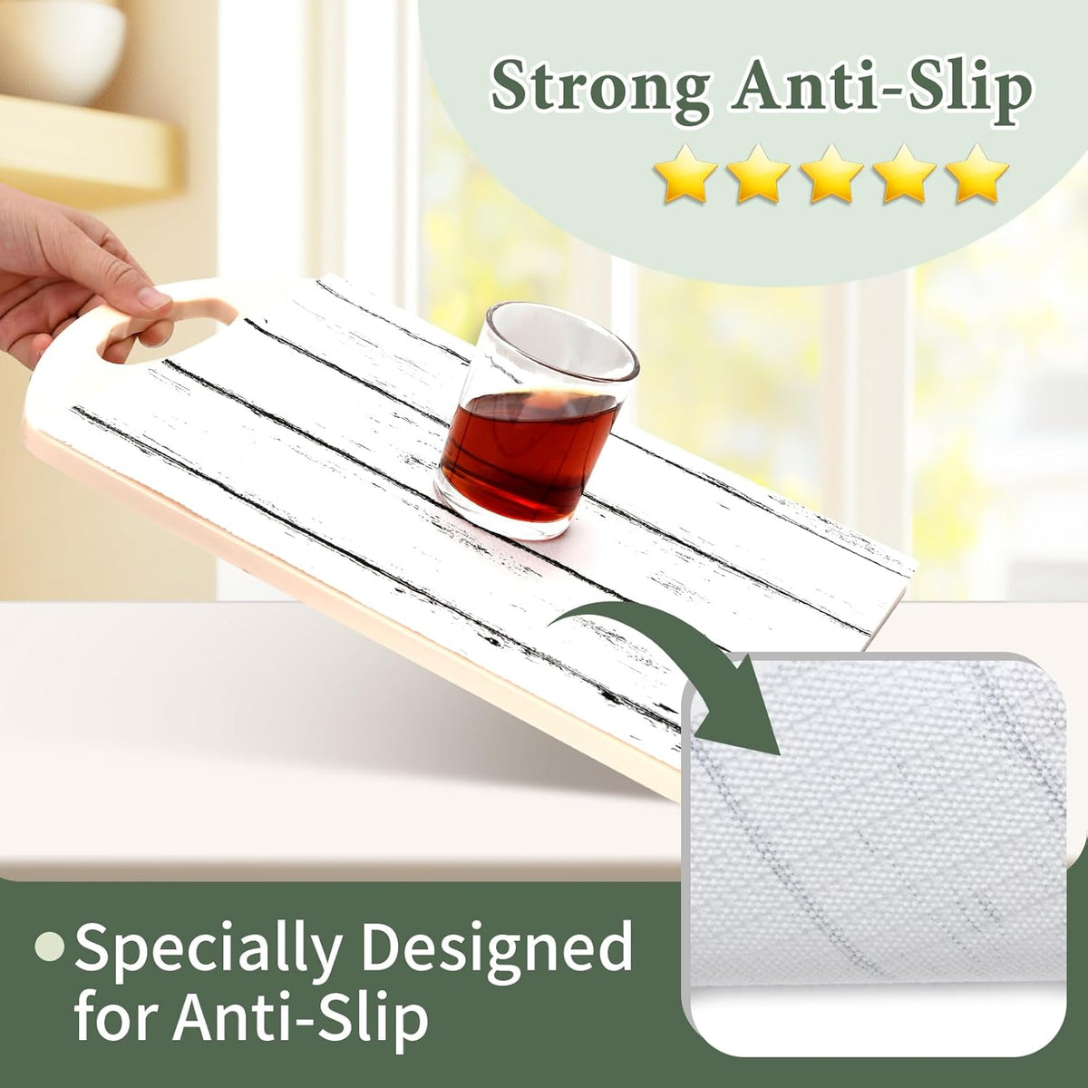 Shelf Liner for Kitchen Cabinets Non Adhesive Drawer Liner 17in x 20FT White Grain Non-Slip