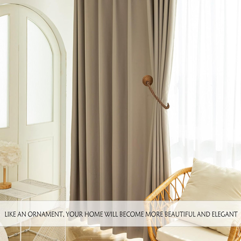 Magnetic Curtain Tiebacks Rope Curtain Tie Backs for Curtains 4 Pack Curtain Holders for Drapes