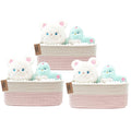 COMFY-HOMI 13" x 8.5" x 5.1" Storage Baskets for Organizing | Cotton Rope Woven Basket | Toy