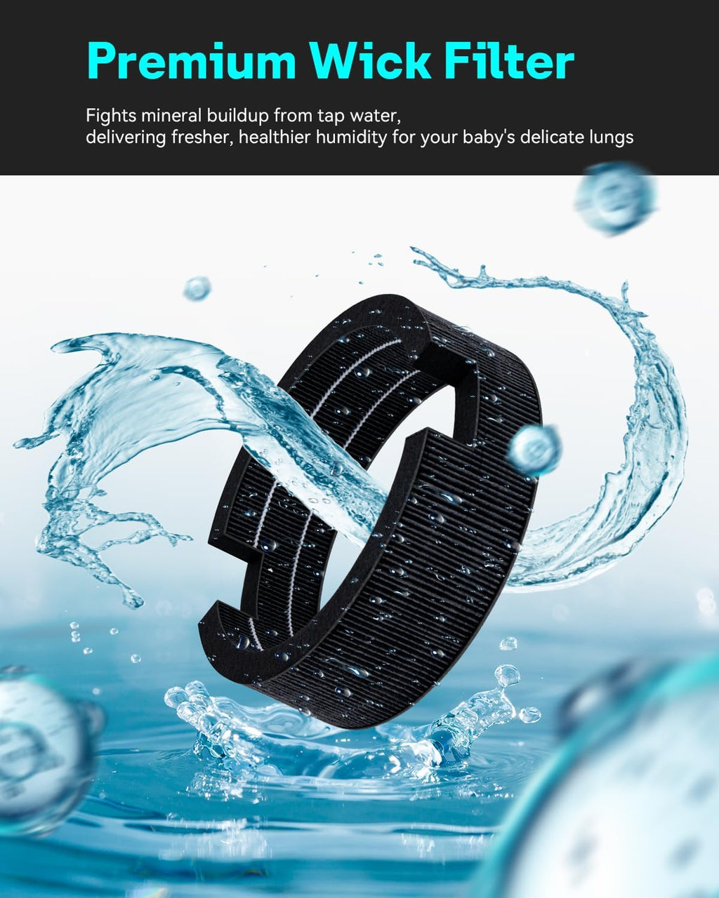 Leemone Replacement HEPA Filters & Wick Filters Compatible with LEVOIT Sprout Evaporative
