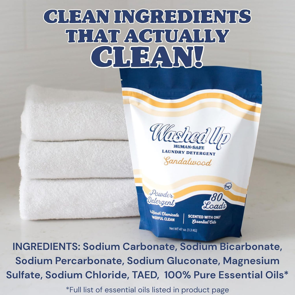 Sandalwood Laundry Detergent Powder | Only 100% Pure Essential Oils | Safe for Sensitive Groups |