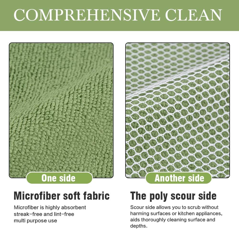 SINLAND Microfiber Dish Cloth for Washing Dishes Dish Rags Best Kitchen Washcloth Cleaning Cloths
