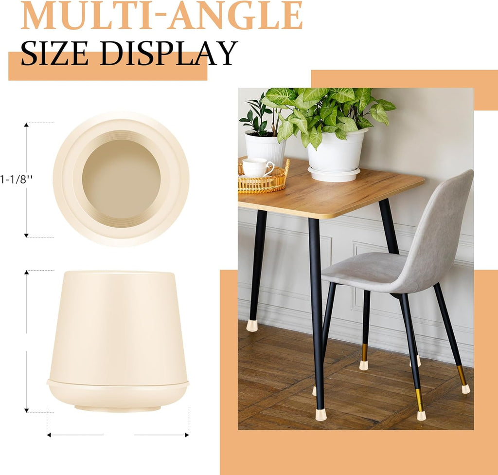 1-1/8" Round Rubber Chair Leg Tips Caps, Chair Leg Floor Protectors, Non-Slip Chair Leg Caps, Stool