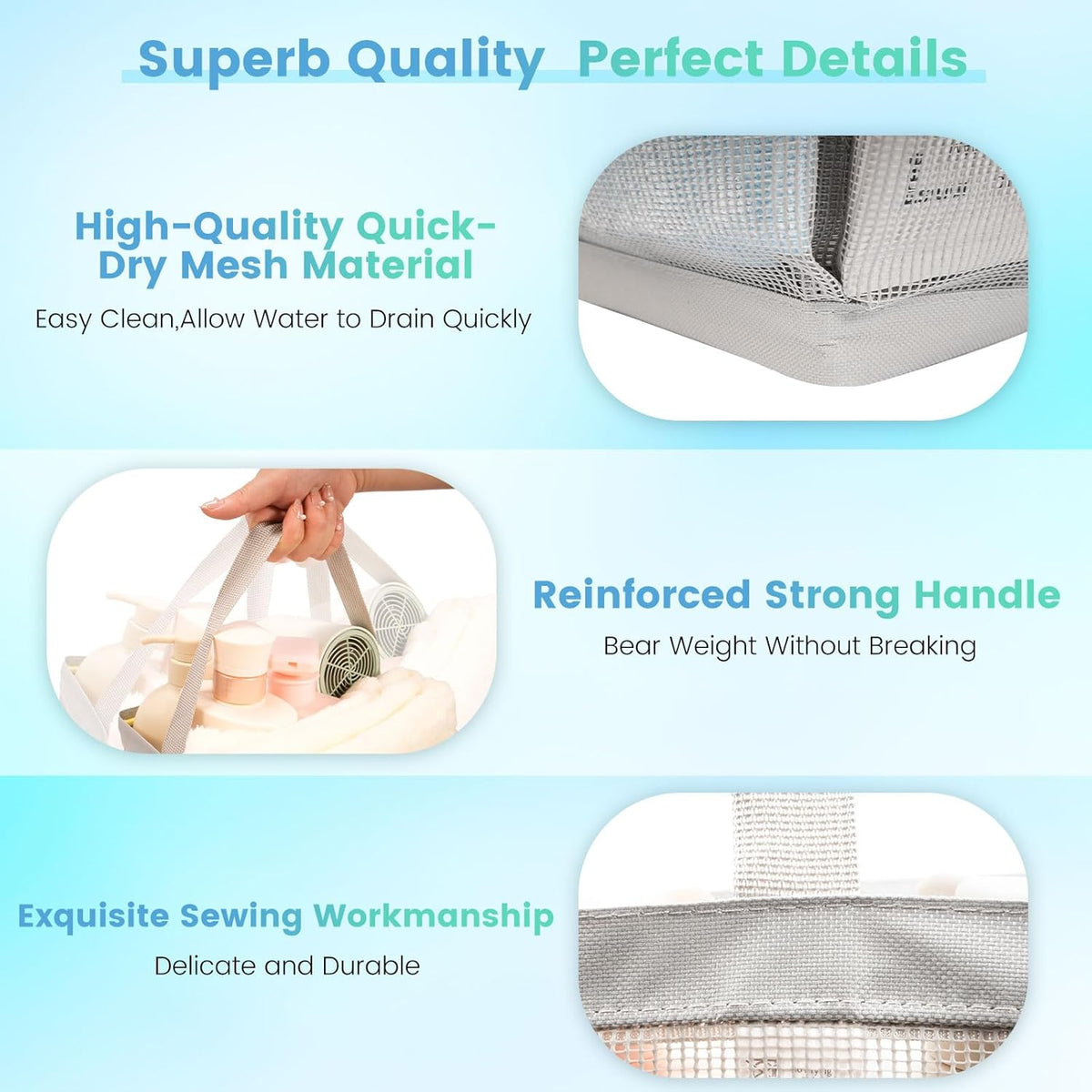 Shower Caddy for College Dorm Room Essentials for Girls with 9 Pockets,Large-Capacity Shower