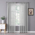 Tollpiz Sheer Curtains Linen Textured Bedroom Curtain Sheers Light Filtering Rod Pocket Voile
