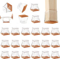 CHUNZEXI 48 Pack Square Chair Leg Floor Protectors for Hardwood Floors, Silicone Felt Covers Pads