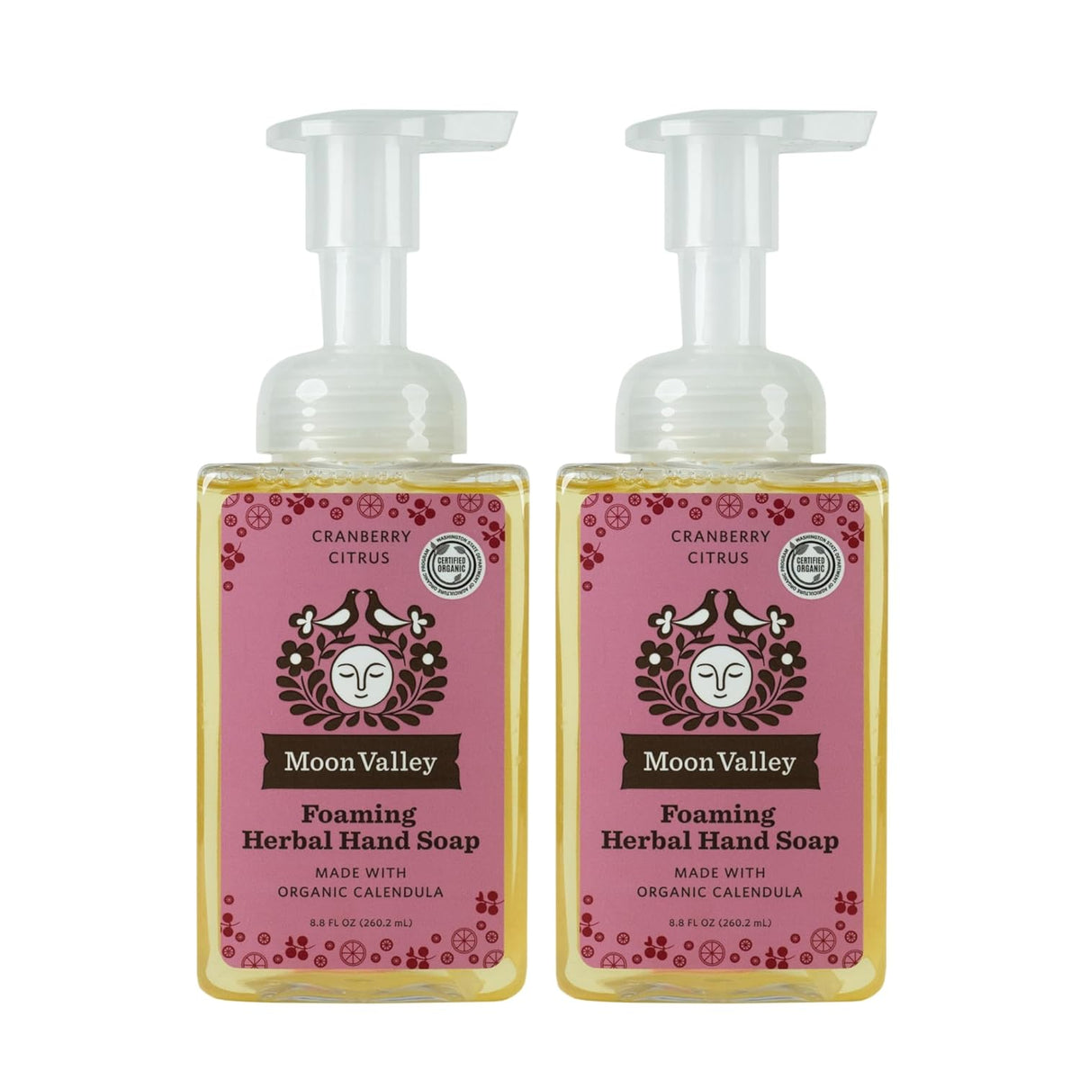 Moon Valley Herbal Foaming Hand Soap, Vegan (Cranberry Citrus, Recyclable Bottle)