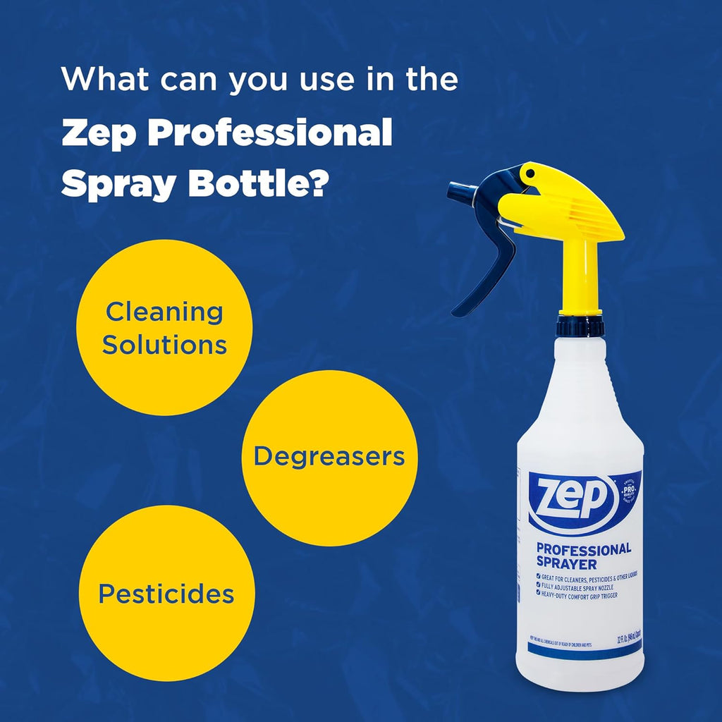 Zep Professional Sprayer Bottle - 32 oz (Case of 9) - HDPRO9 - Versatile Adjustable Nozzle Spray