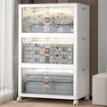 Extra Large Stackable Storage Bins with Lids & Wheels & Door, 480QT-160QT/40GAL*3Pack Foldable