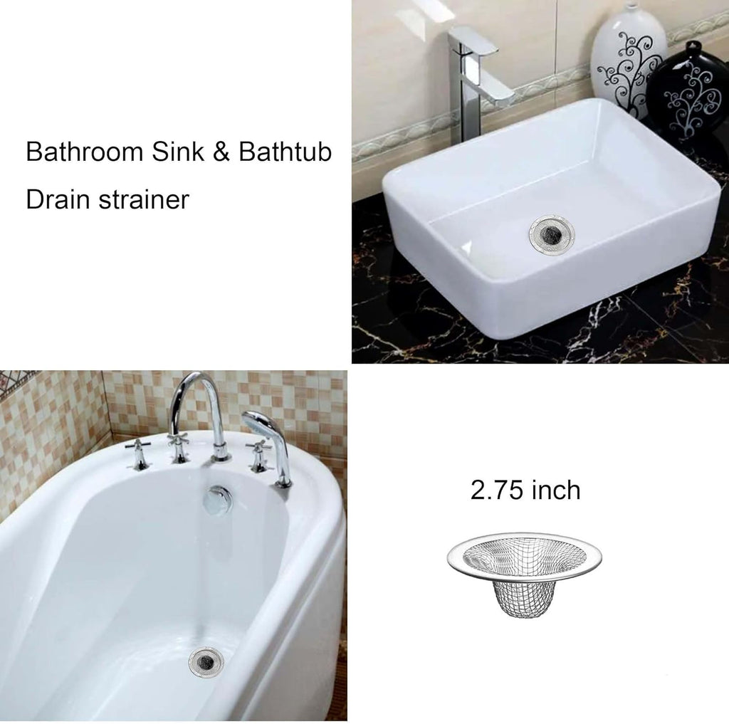 20Pcs Bathroom Sink Drain Strainer Screen Mesh, 2.75'' Stainless Steel Slop Basket Filter Trap Sink