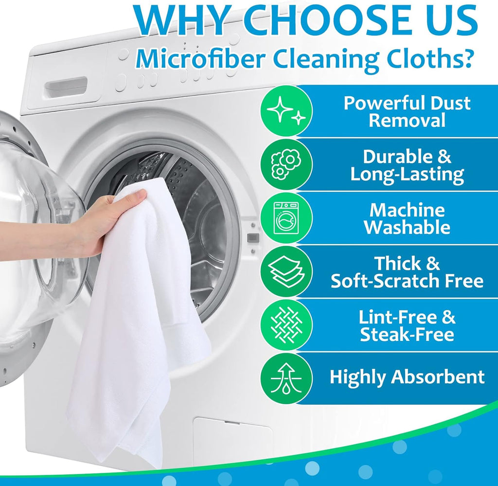 Newwiee 3 Pcs Extra Large Microfiber Cleaning Cloth 30" x 20" Washable Reusable Microfiber Towel