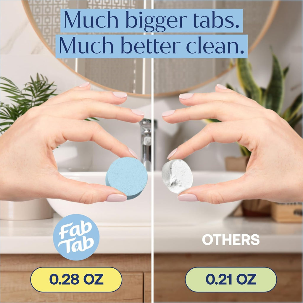 Fab Tab Bowl Cleaning Tablets - Drop-In Formula Removes Rust & Lime Buildup, Lemon Eucalyptus