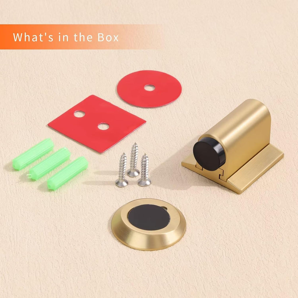 Bak Bo Magnetic Door Stoppers 4 Pack Bottom of Door Holder Keep Door Open No Drilling Magnet Floor