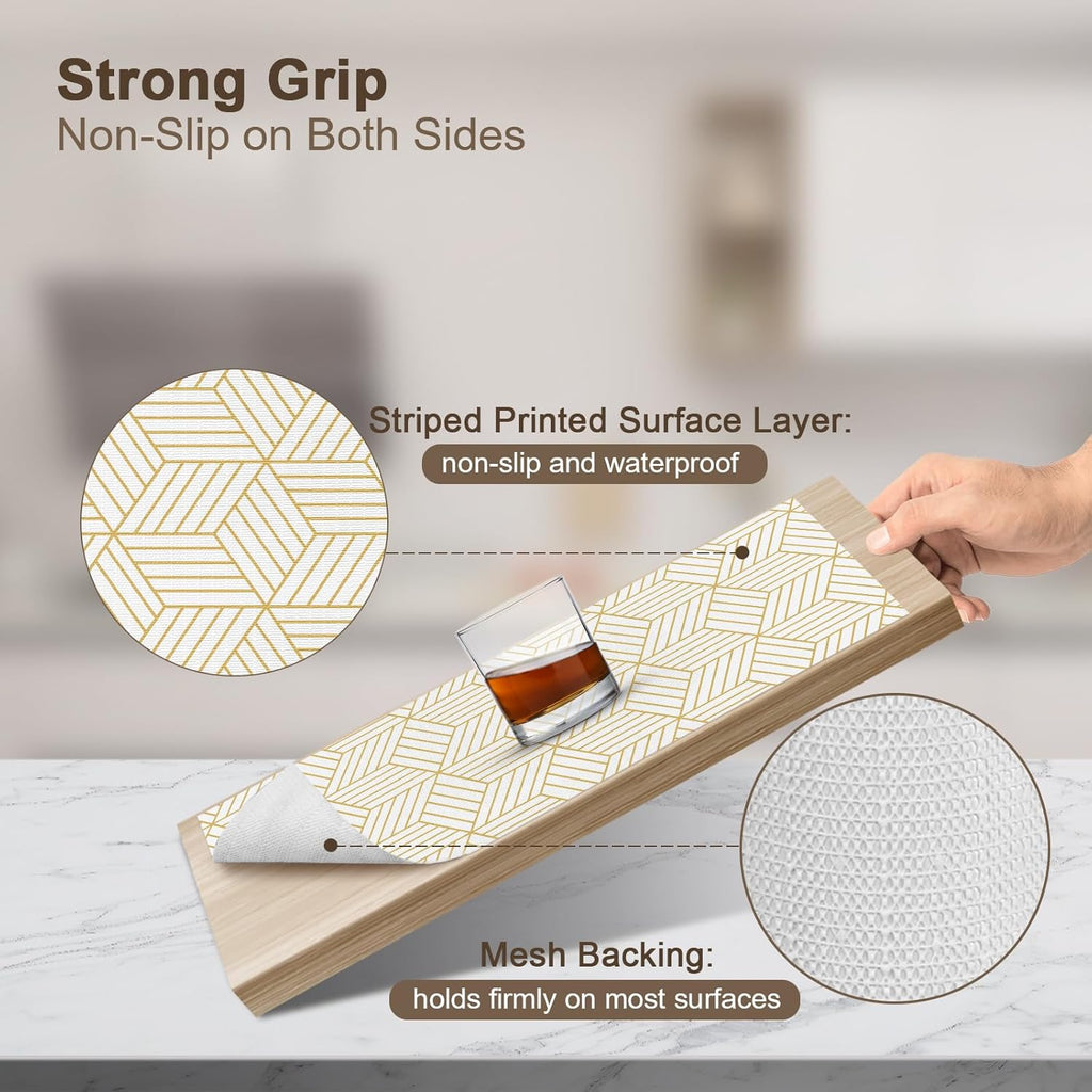 OcePor Non-Adhesive Drawer and Shelf Liner 17.5IN x 30FT，Non-Slip Kitchen Cabinet Liner