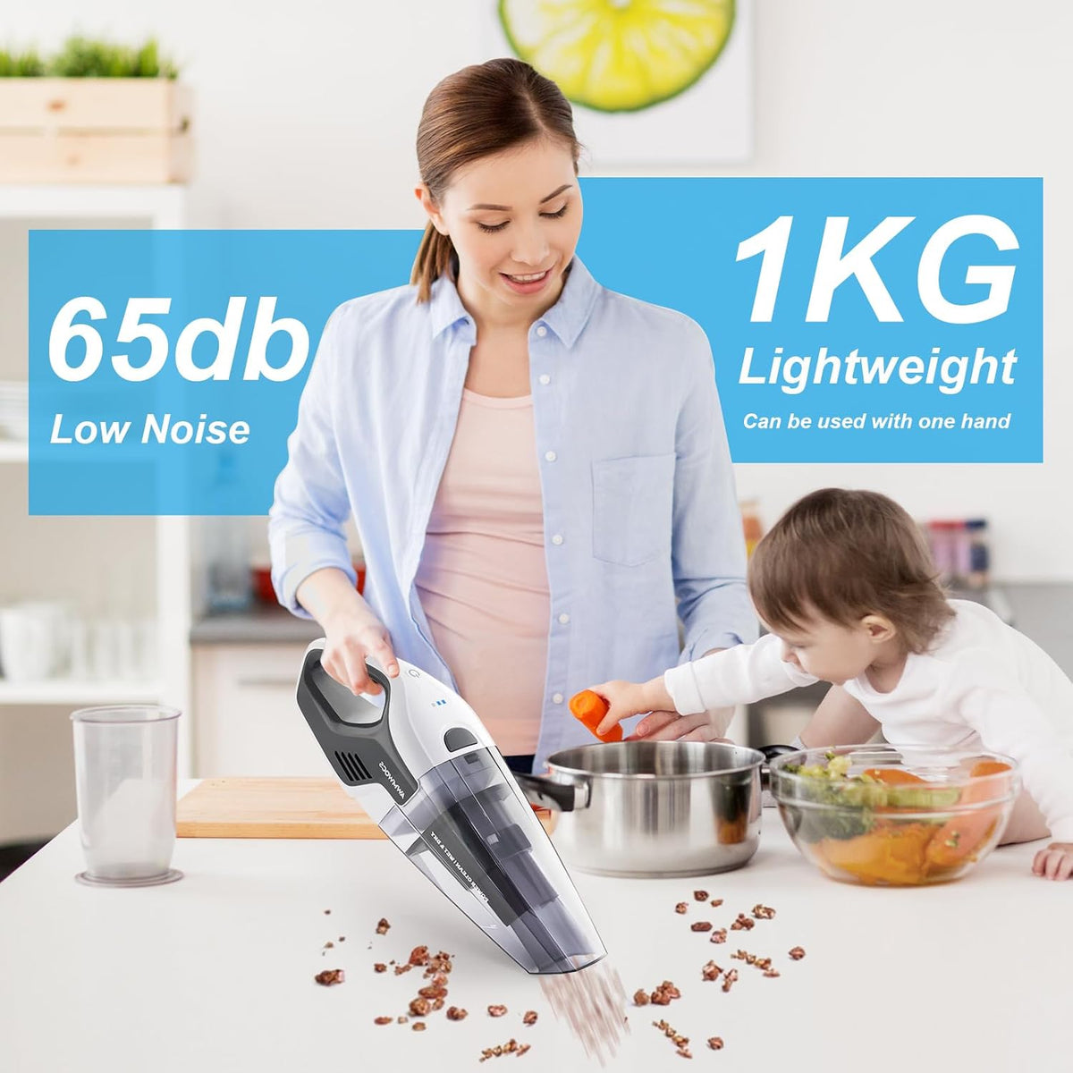 9700Pa Handheld Vacuum Cordless, 100W Portable Car Vacuum, Wet Dry Hand Held Vacuum, Lightweight