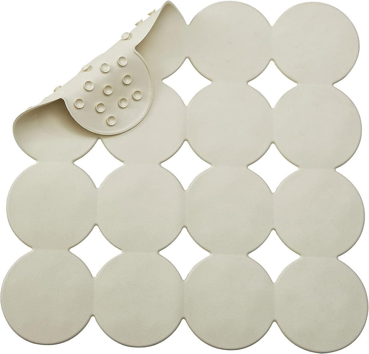 Square Shower Mat Nonslip - Rubber Bathtub Mat with Suction Cups for Inside Shower Bathroom Floor
