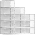 Secret Space 12 Pack X Large Shoe Organizer Storage Boxes for Closet, Modular Space Saving Shoe