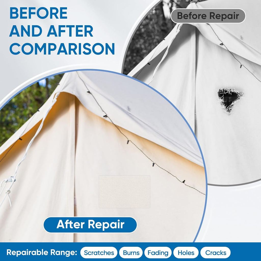 Oversized Canvas Patch 16 "x31, Self-Adhesive Waterproof Canvas Patch Set for Repairing Tents