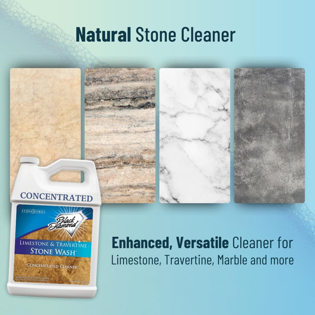 Black Diamond Stoneworks Natural Stone Cleaner - Limestone, Slate & Travertine Cleaner - Natural