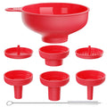 Wide Mouth Kitchen Funnel, Food Grade Plastic Cooking Canning Funnel with 4 Sizes Spouts for