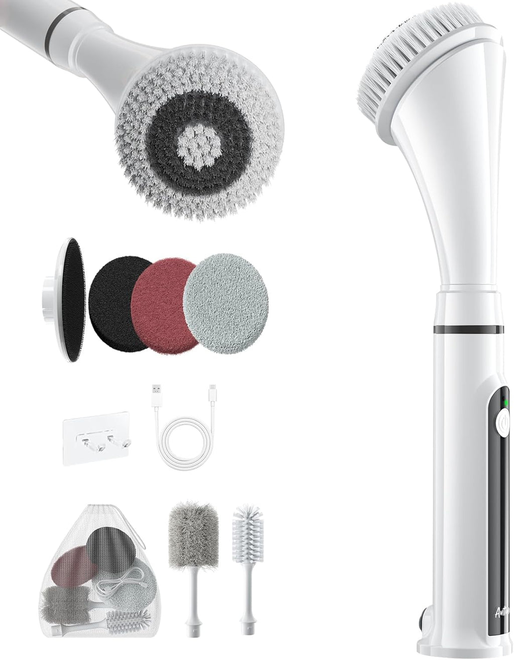 Electric Spin Scrubber Brush - Rechargeable Cordless Cleaning Brush with Full-Body IPX7 Waterproof