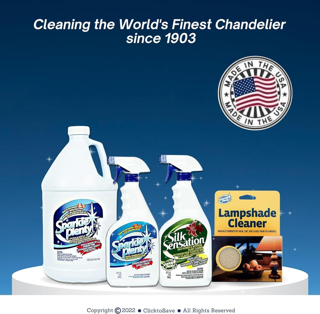 Sparkle Plenty Chandelier Cleaner Drip Dry Spray No Wipe - Dust Remover & Streak Free Glass Cleaner