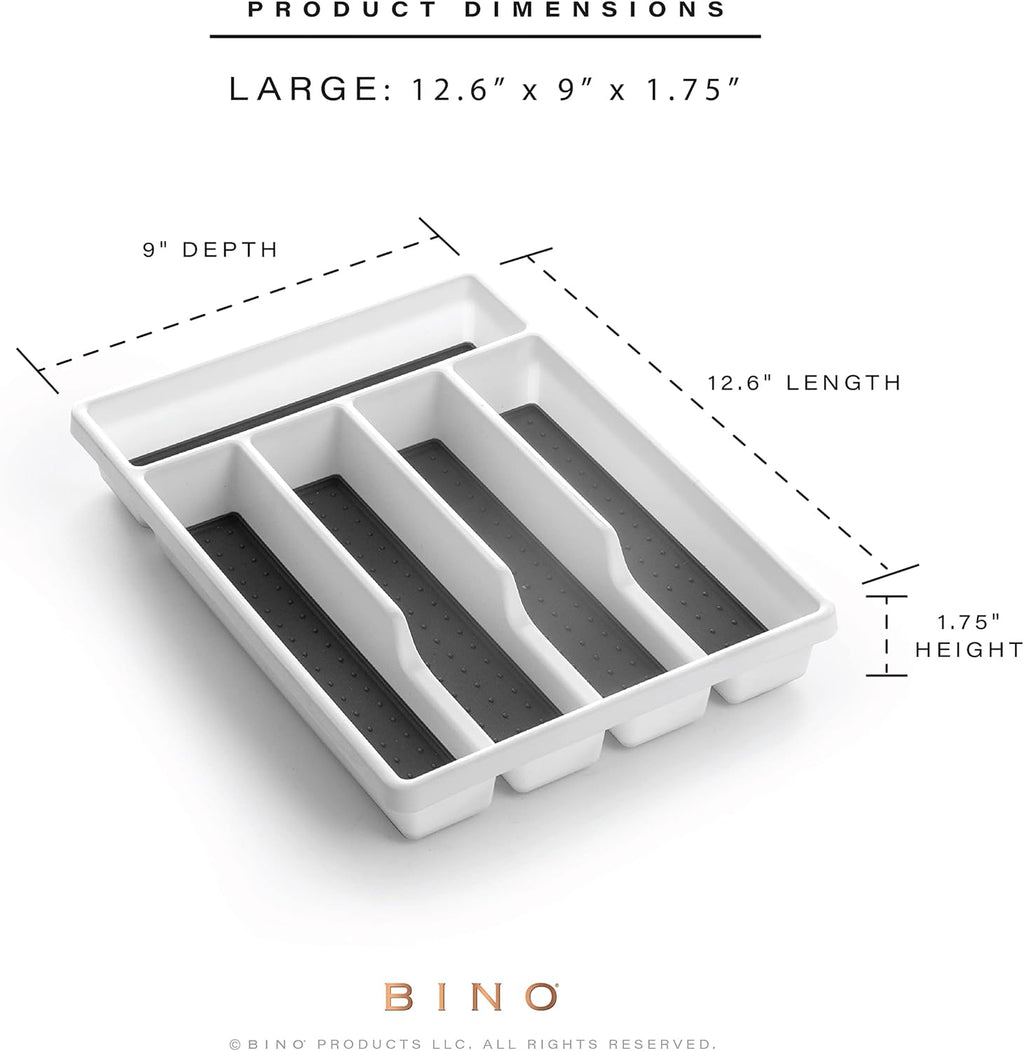 BINO | 5-Slot Silverware Organizer | Small - White Cutlery Tray Organizer | Silverware Storage for