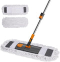 MASTERTOP Dust Mop for Floor Cleaning, Microfiber Floor Mop with 2 Washable Pads, Height Adjustable