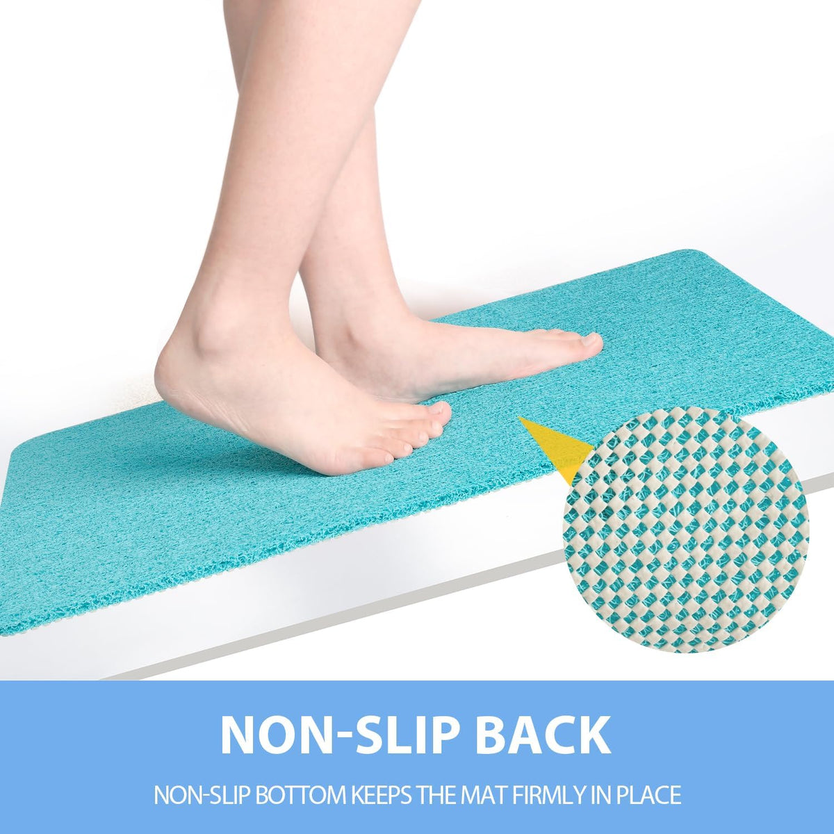 Non-Slip Bathtub Mat, 2 Pack Anti Slip Shower Mat, Fast Drying Bathtub Mats, Foot Scrubber Mat