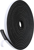 Weather Stripping Door Seal Strip- 1/2 Inch X 1/4 Inch X 16Feet, Strong Adhesive, Lightproof